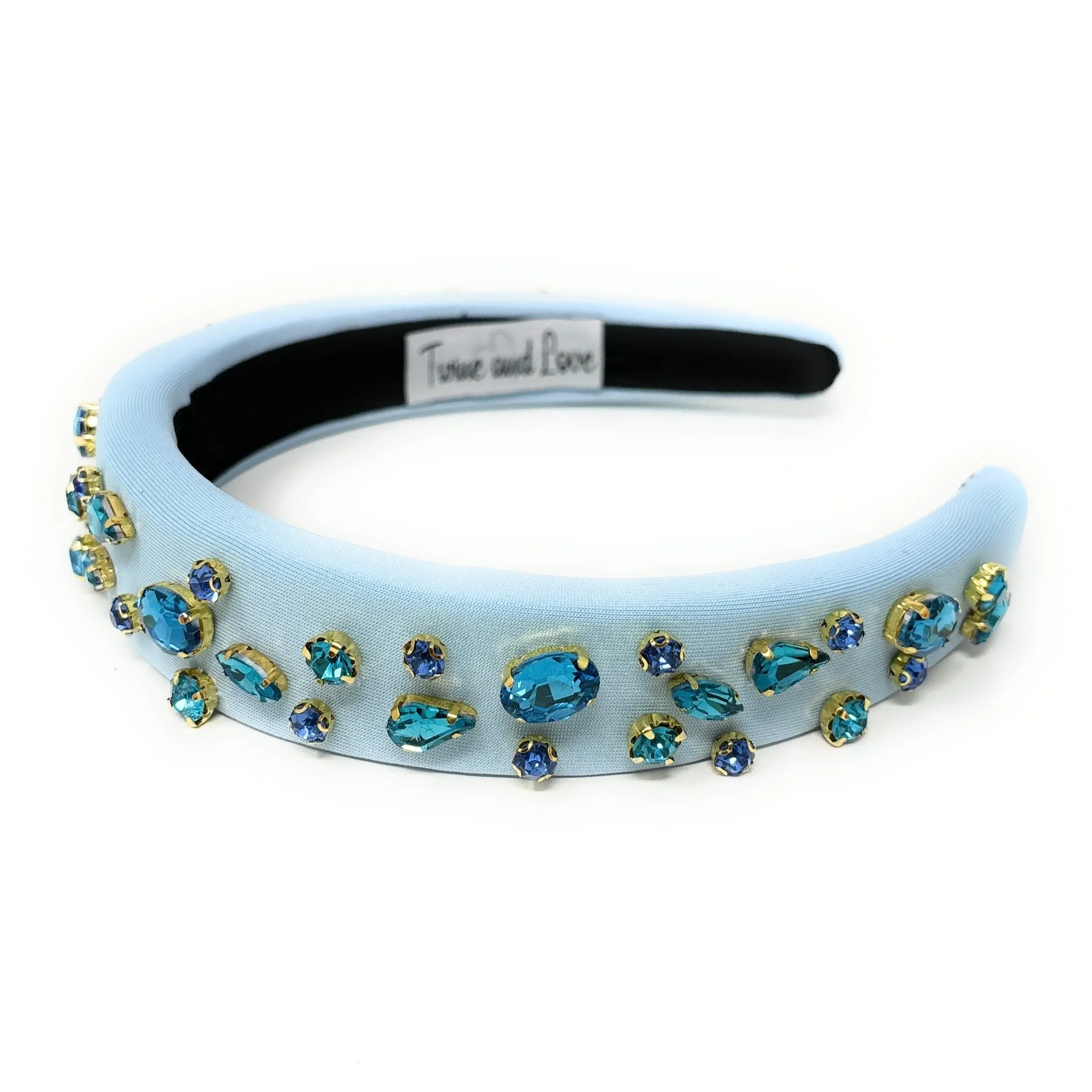 Camelia Blue Padded Baroque Headband