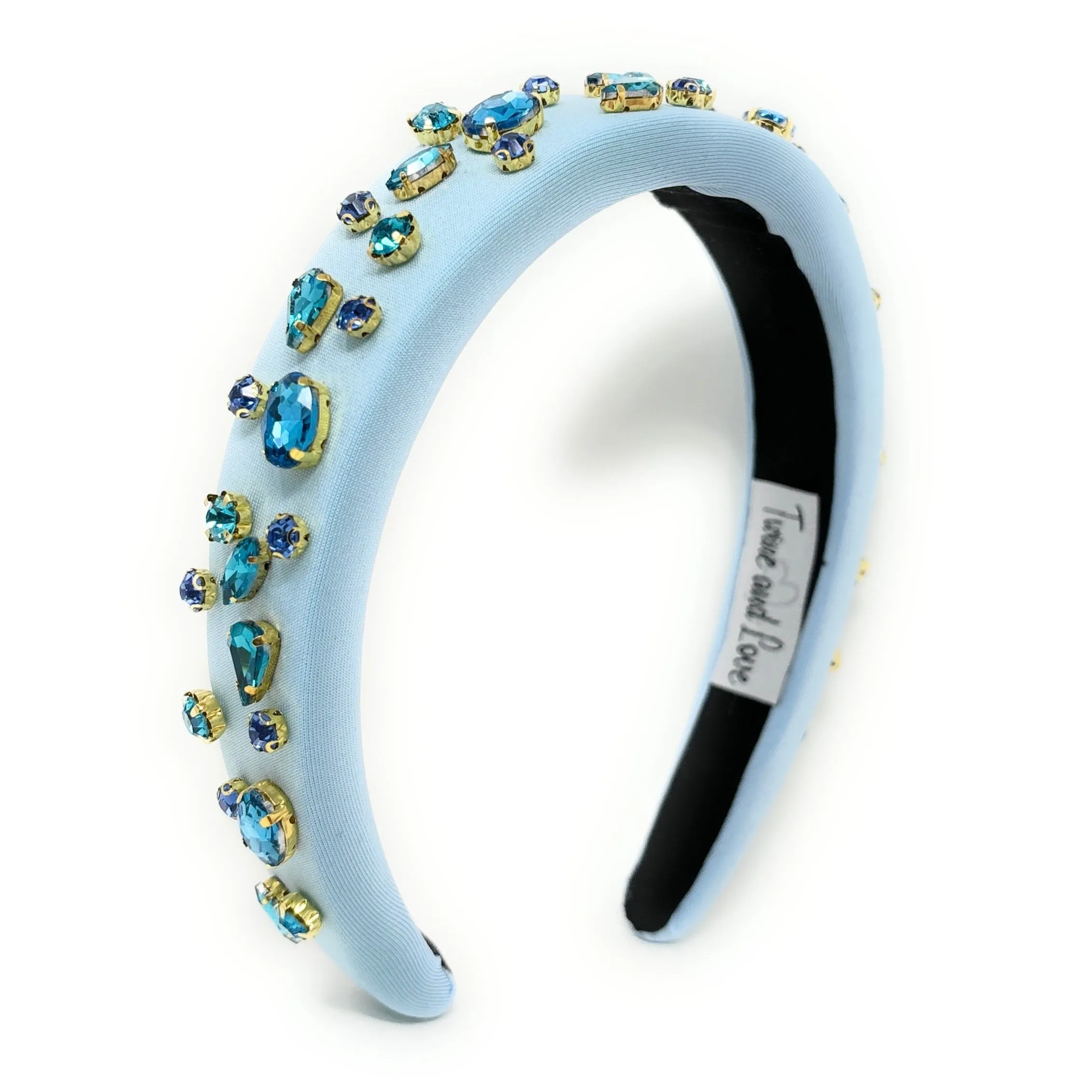 Camelia Blue Padded Baroque Headband