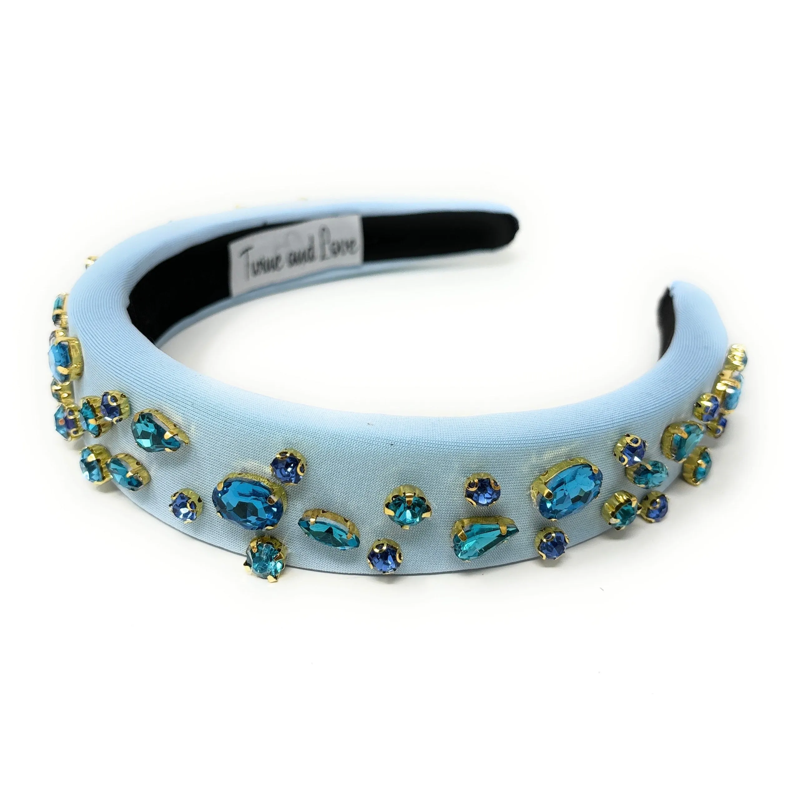 Camelia Blue Padded Baroque Headband
