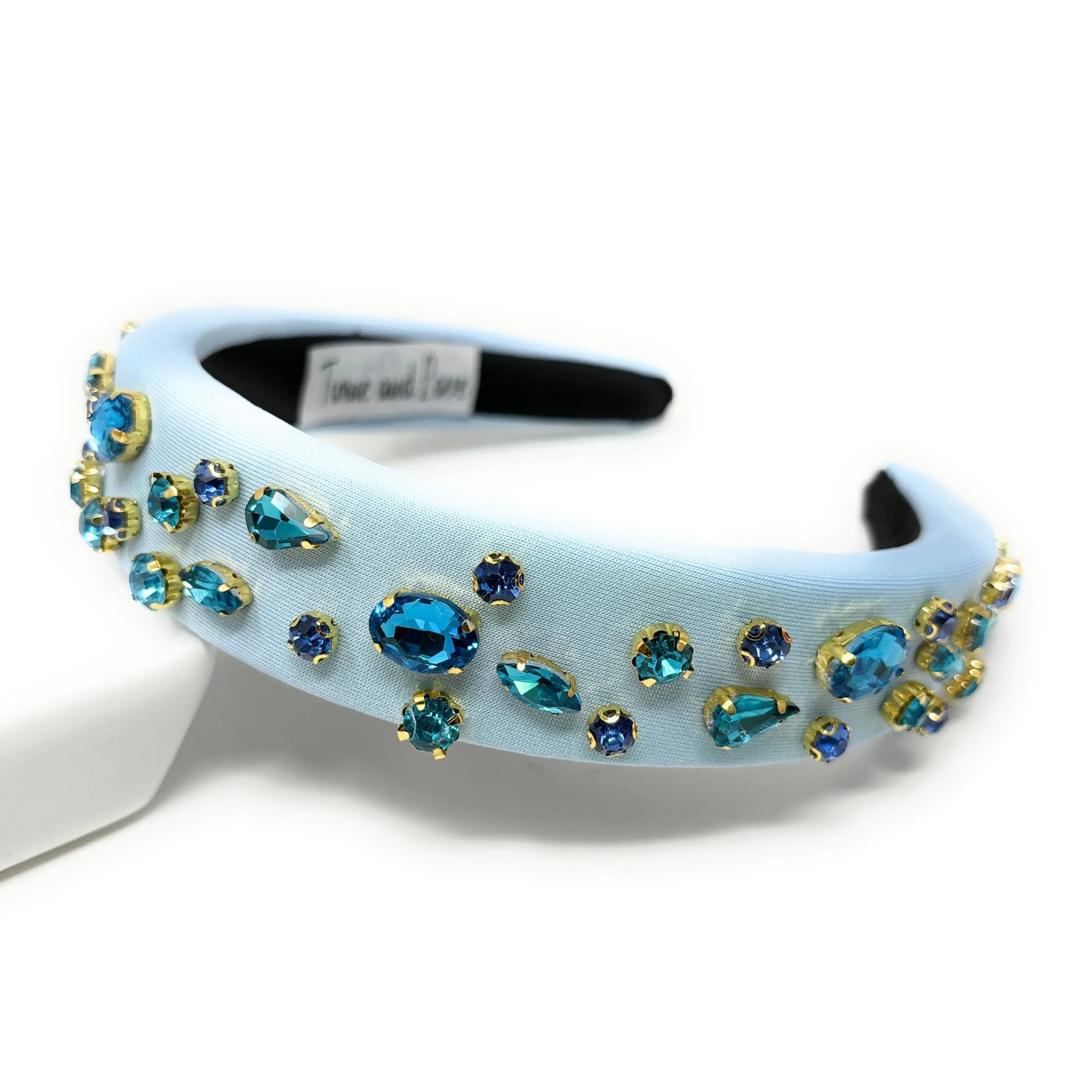 Camelia Blue Padded Baroque Headband