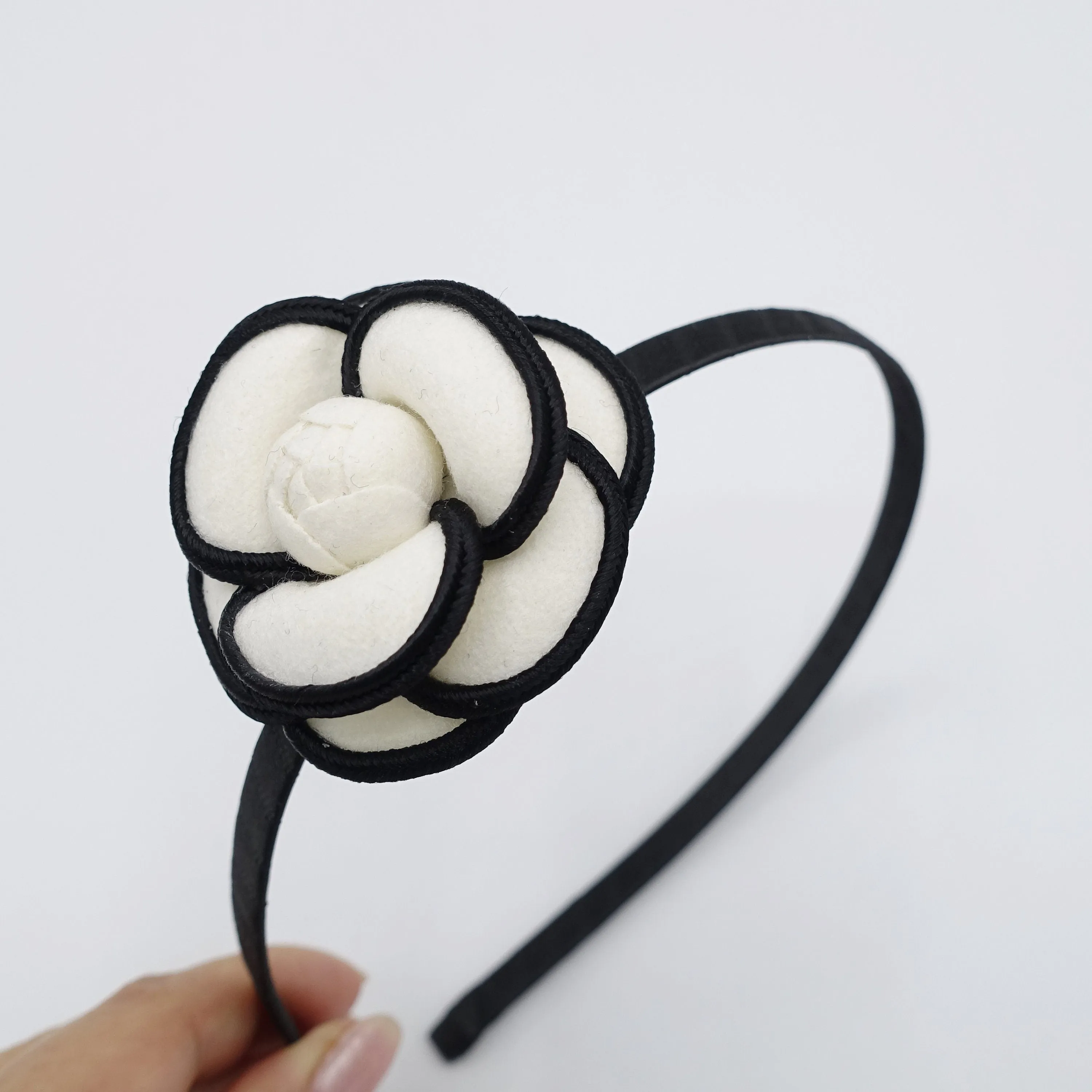 camellia thin headband flower hairband for women