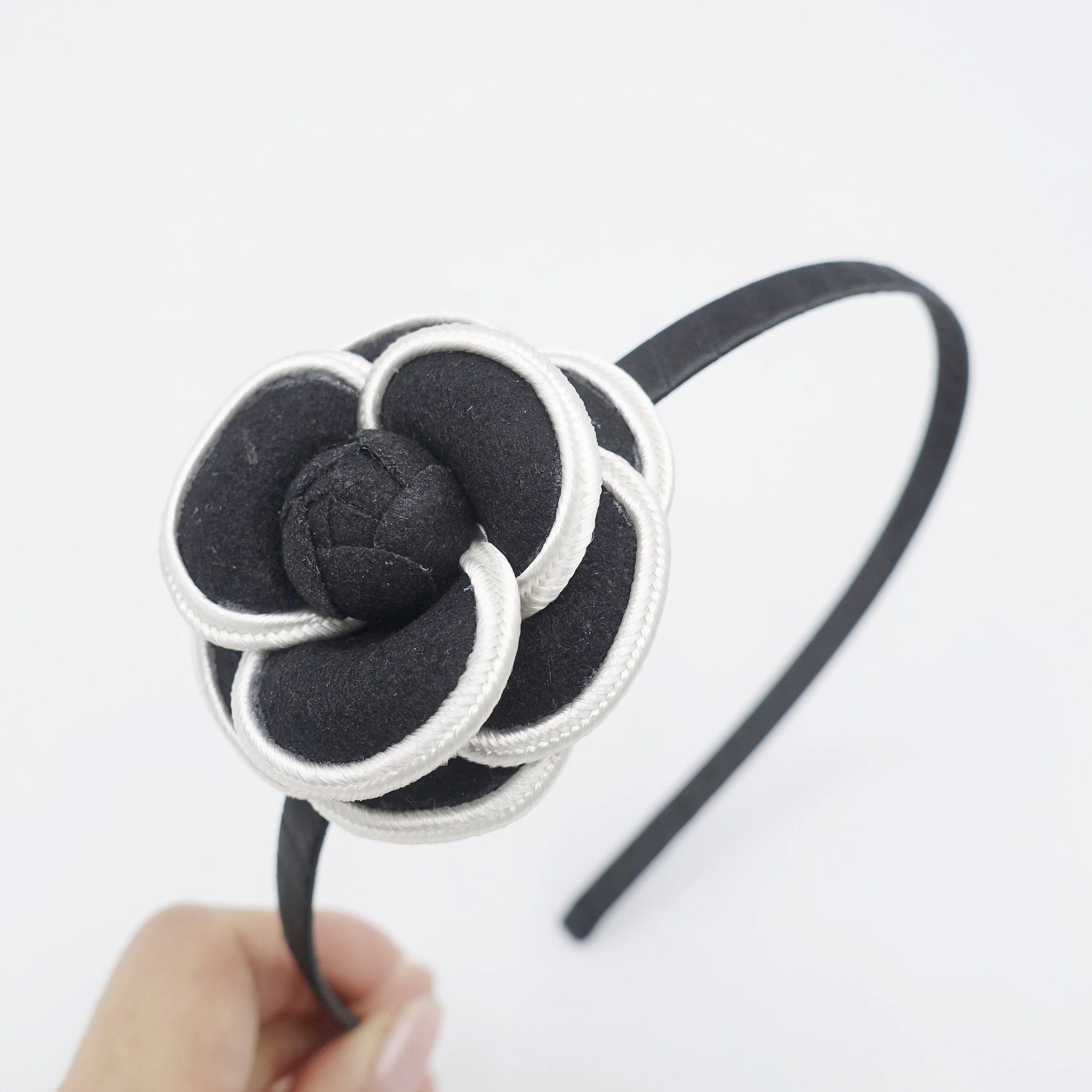 camellia thin headband flower hairband for women