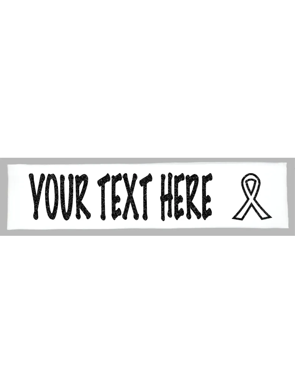 Cancer Awareness Ribbon Headband (Cotton/Lycra) - Sparkle Letters!