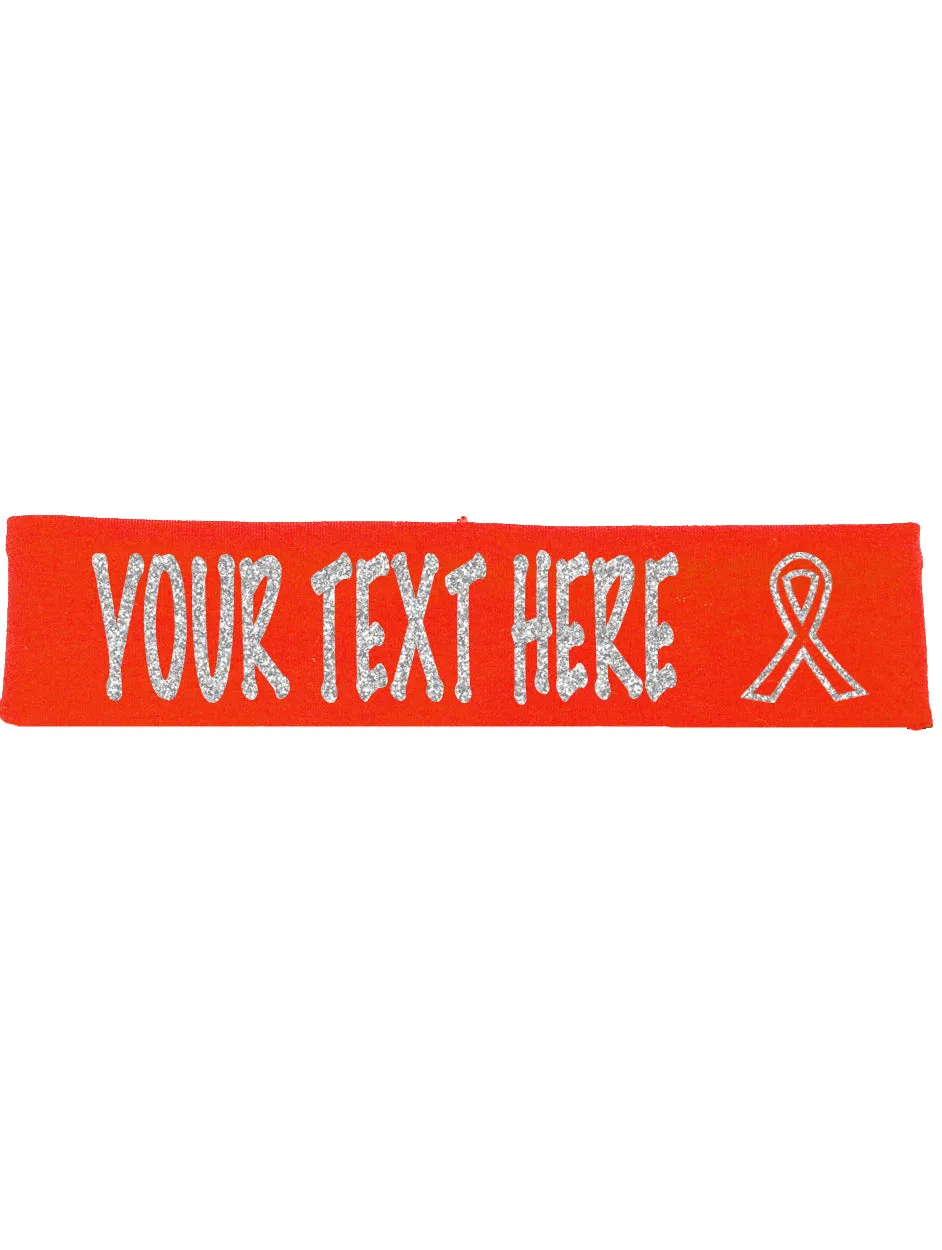 Cancer Awareness Ribbon Headband (Cotton/Lycra) - Sparkle Letters!