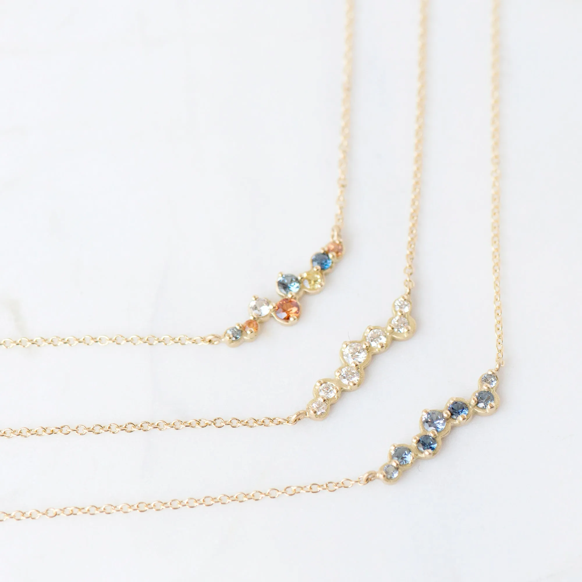 Cascade Blue Sapphire Necklace