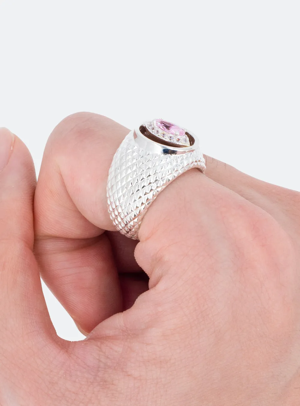 Cat-eye cutout cocktail signet ring