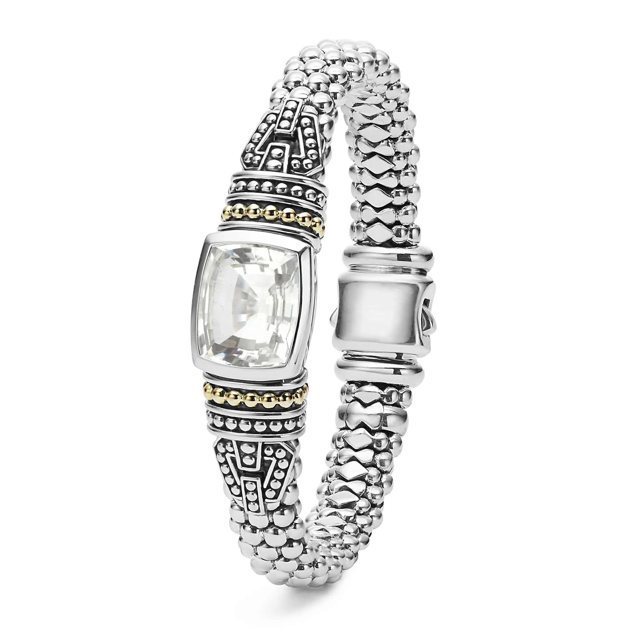 Caviar Color White Topaz Caviar Bracelet | 9mm