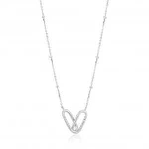 Chain Reaction Rhodium Beaded Chain Link Necklace N021-01H