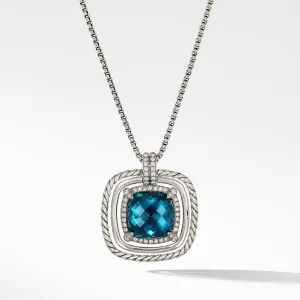 Chatelaine Pave Bezel Necklace with Hampton Blue Topaz and Diamonds