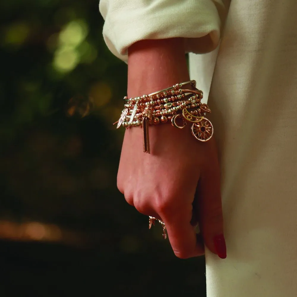 ChloBo Sparkle Filigree Feather Rose Gold & Silver Bracelet