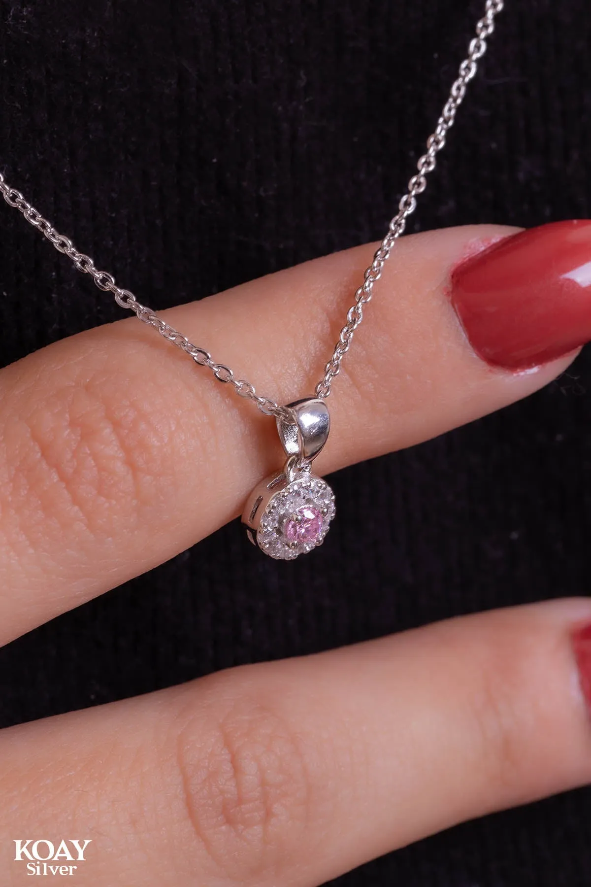 Circle Zircon Rose Necklace