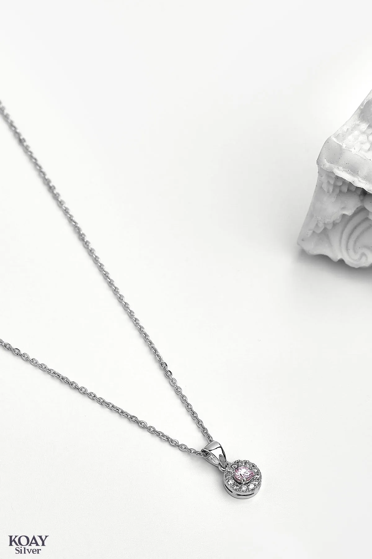 Circle Zircon Rose Necklace
