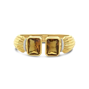 Citrine & Diamond Estate Cuff Bracelet