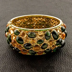 Citrine & Tsavorite Bangle Bracelet