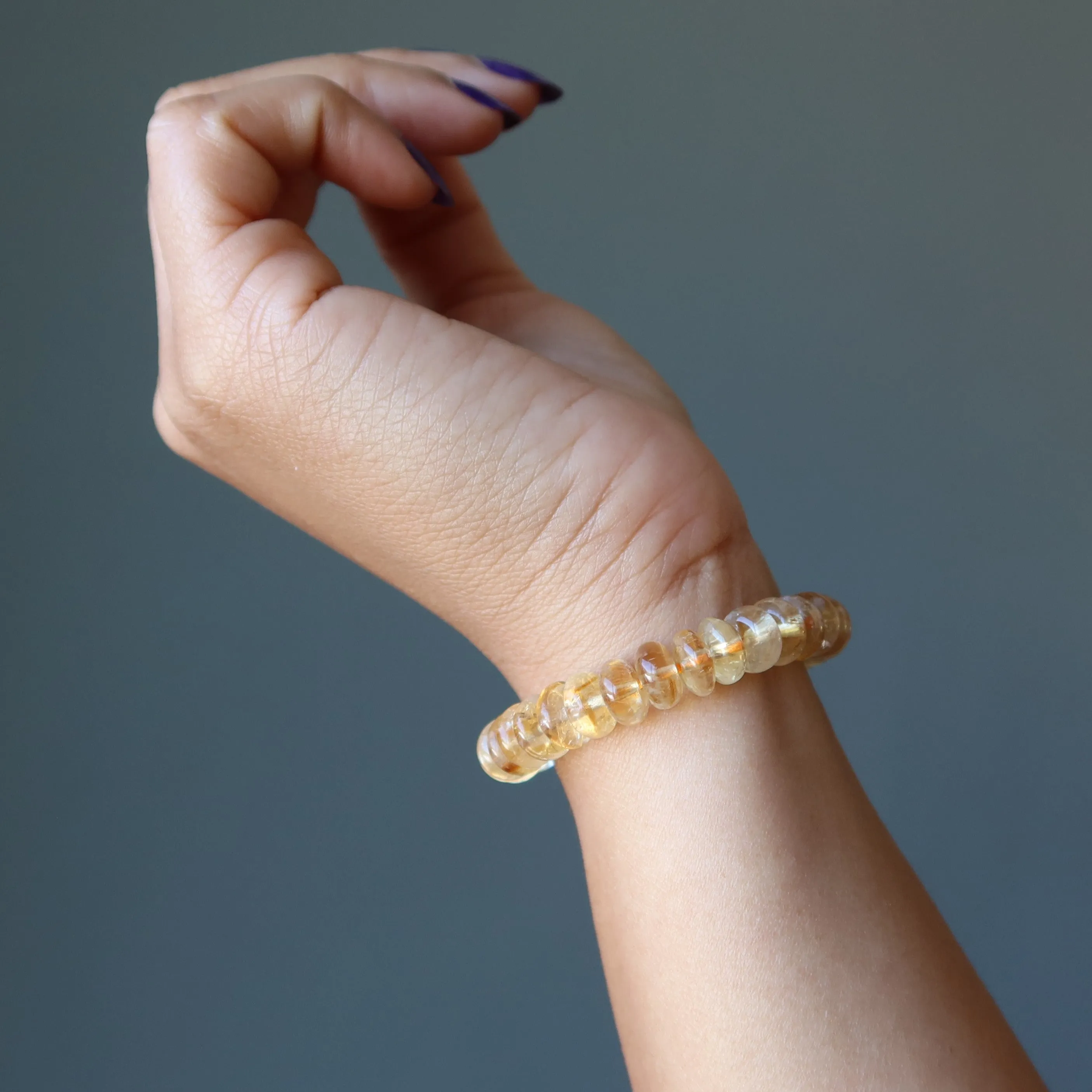 Citrine Bracelet Honeysuckle Abundance Yellow Crystal