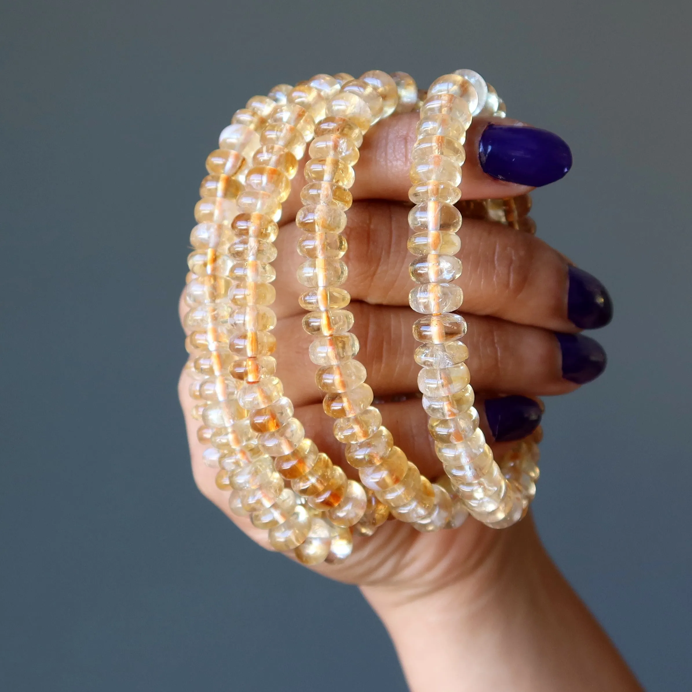 Citrine Bracelet Honeysuckle Abundance Yellow Crystal