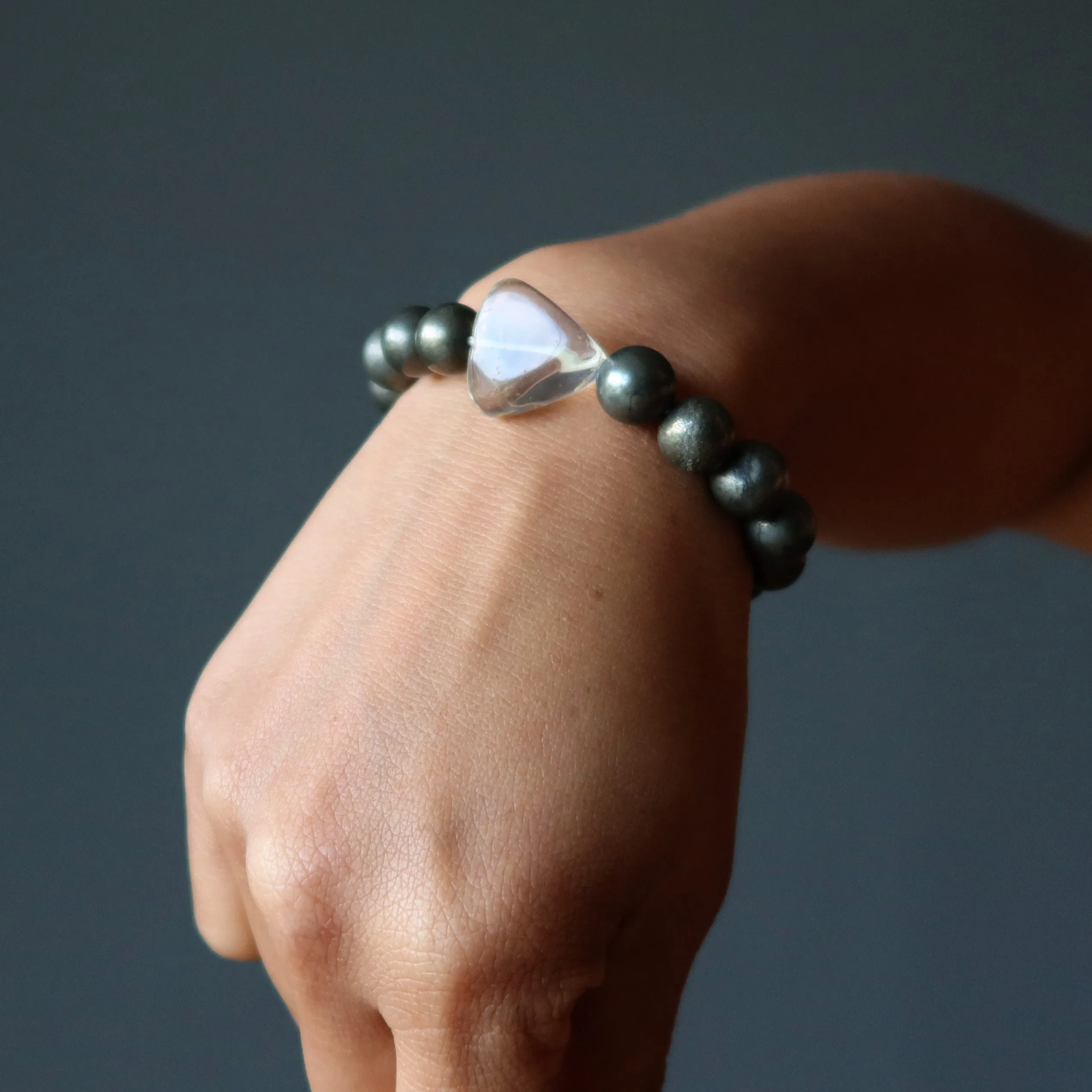 Citrine Bracelet Pyrite Double Abundance Nugget Crystal