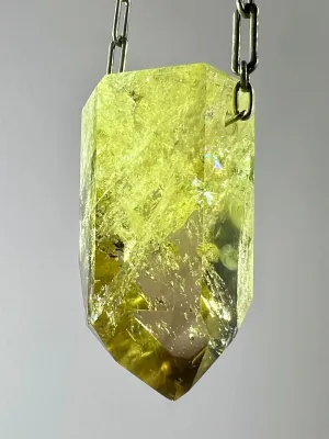 Citrine Quartz Crystal Necklace