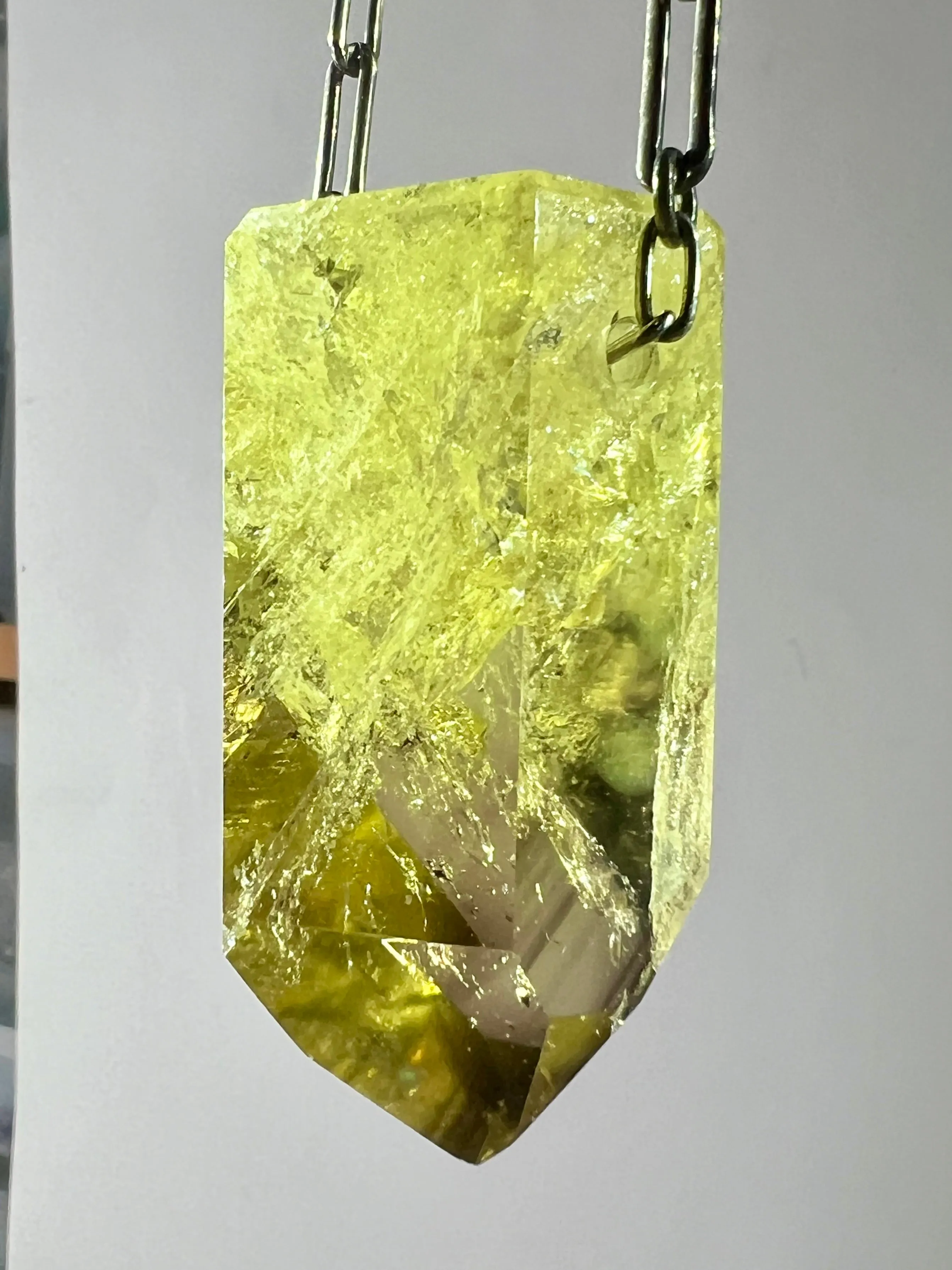 Citrine Quartz Crystal Necklace