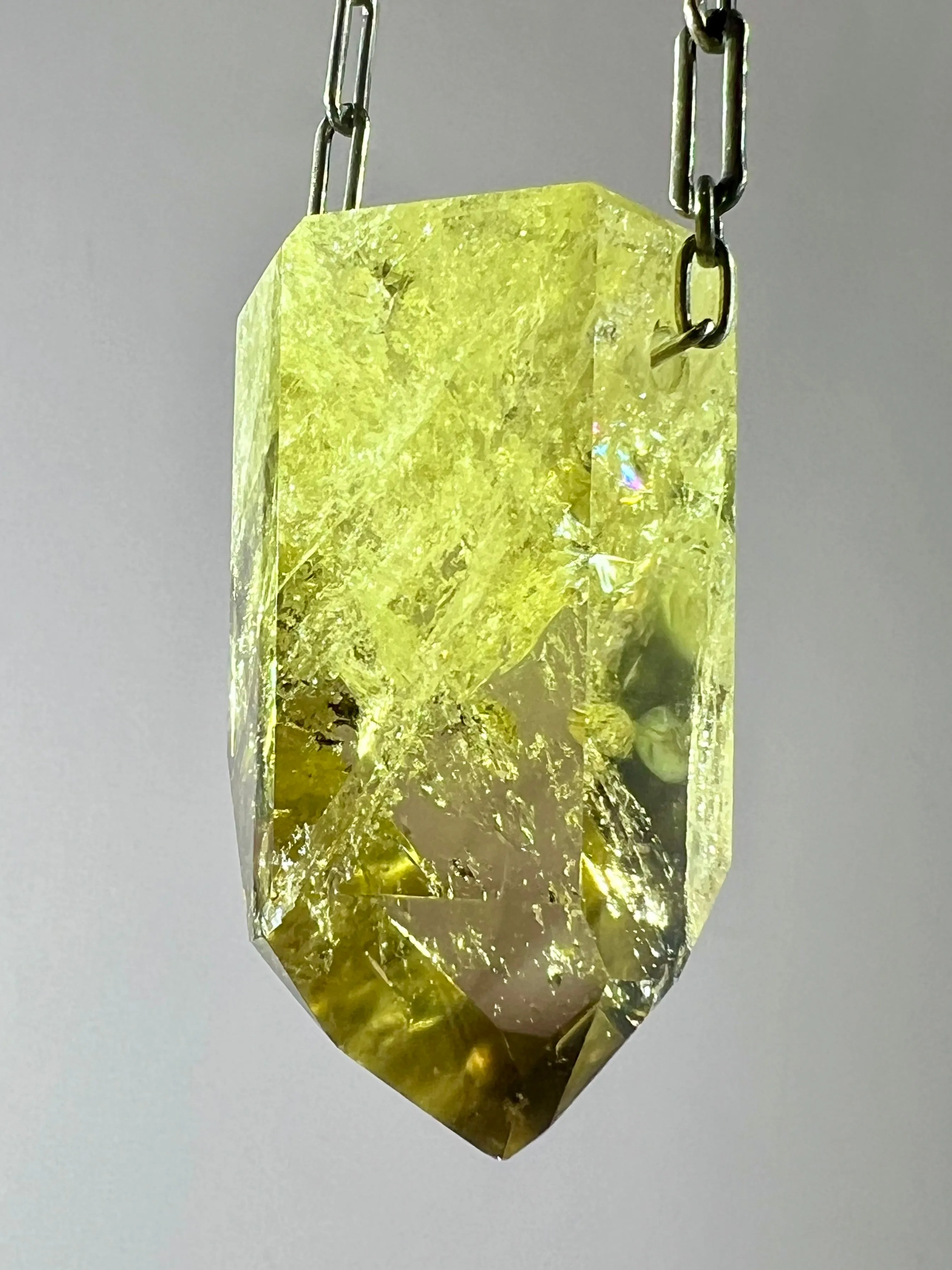 Citrine Quartz Crystal Necklace