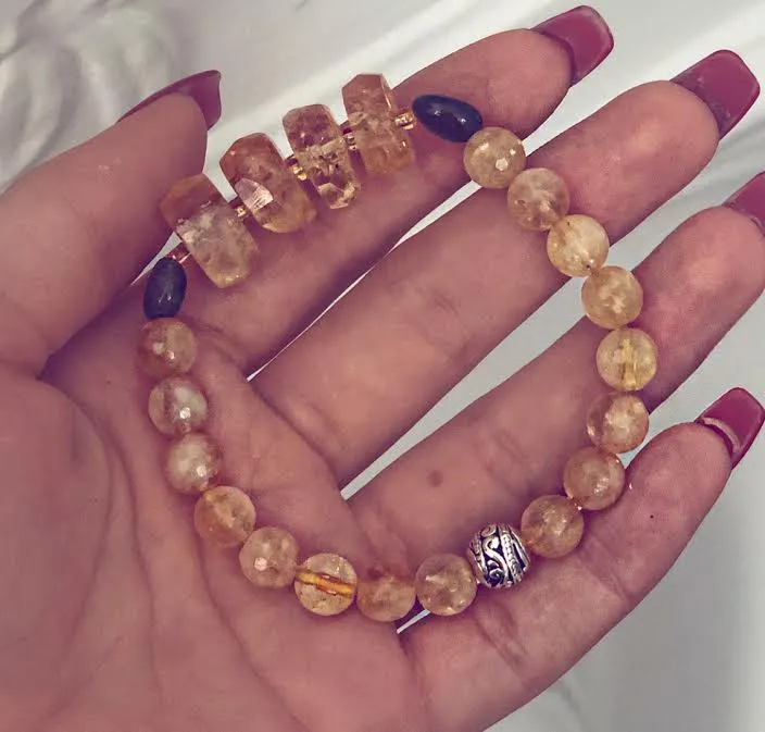 Citrine With Emerald Bracelet