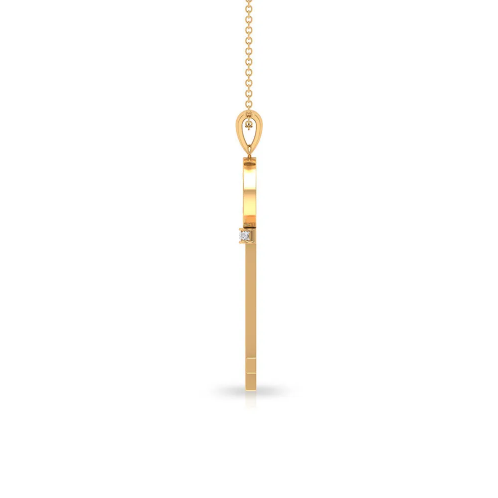 Classic Zircon Key Pendant Necklace