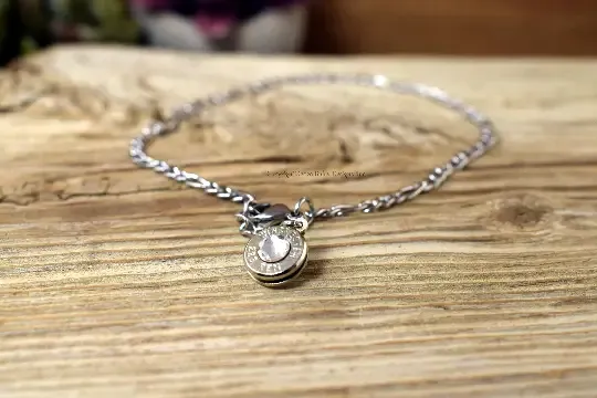 Custom 223 Bullet Ankle Bracelet, AR-15, M4, Double Sided Ankle Bracelet, Reversible Anklet