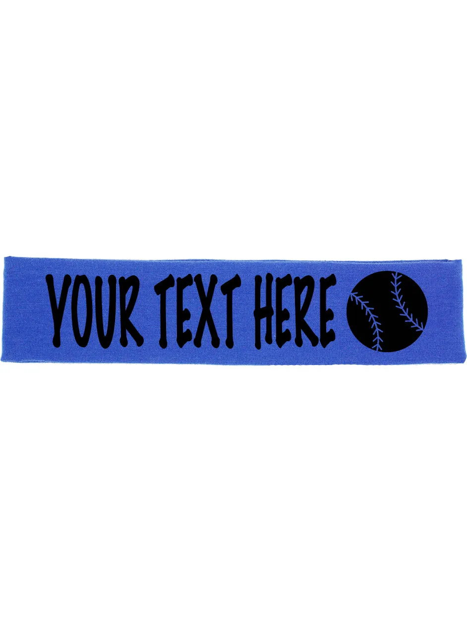 Custom BASEBALL / SOFTBALL Cotton Headband - Flat (Non Sparkle) Letters!