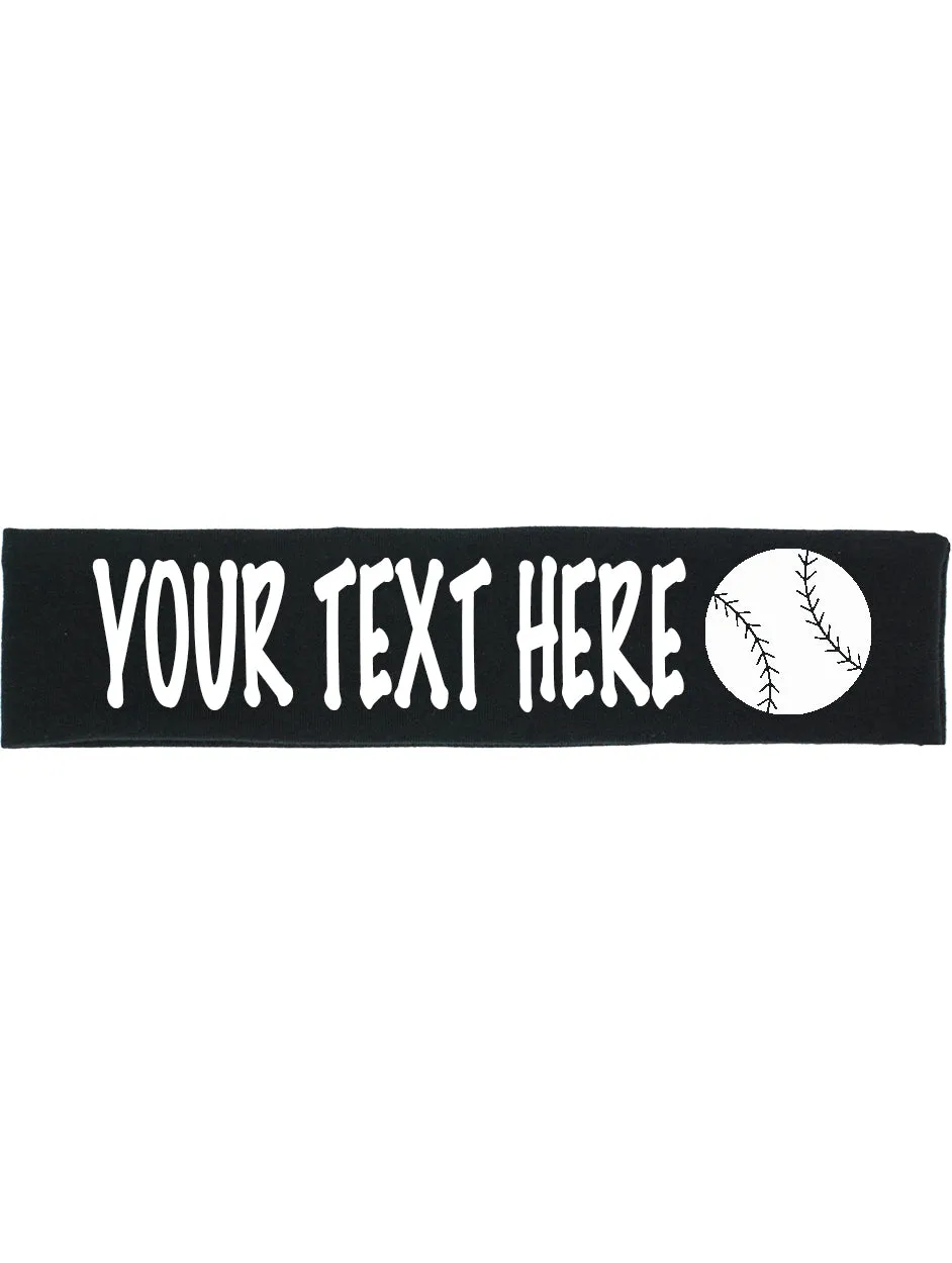 Custom BASEBALL / SOFTBALL Cotton Headband - Flat (Non Sparkle) Letters!