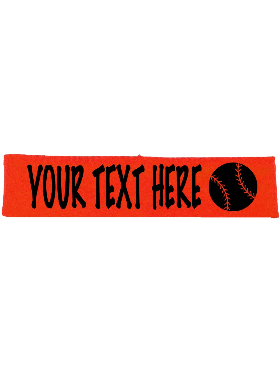 Custom BASEBALL / SOFTBALL Cotton Headband - Flat (Non Sparkle) Letters!