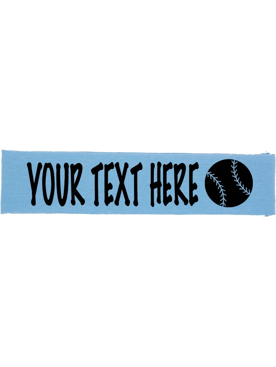 Custom BASEBALL / SOFTBALL Cotton Headband - Flat (Non Sparkle) Letters!