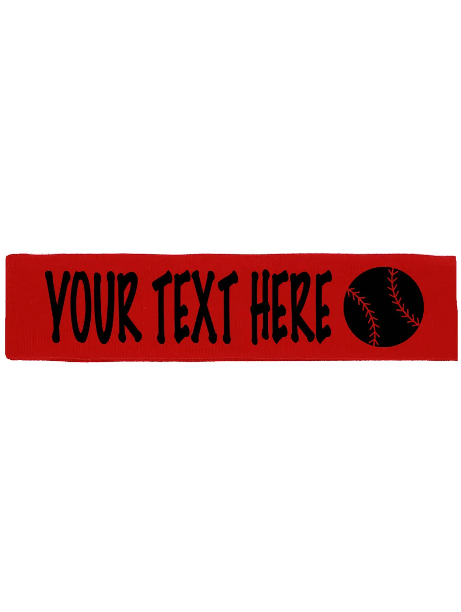 Custom BASEBALL / SOFTBALL Cotton Headband - Flat (Non Sparkle) Letters!