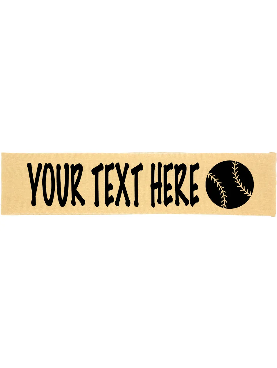 Custom BASEBALL / SOFTBALL Cotton Headband - Flat (Non Sparkle) Letters!