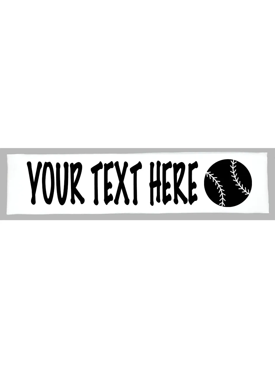 Custom BASEBALL / SOFTBALL Cotton Headband - Flat (Non Sparkle) Letters!