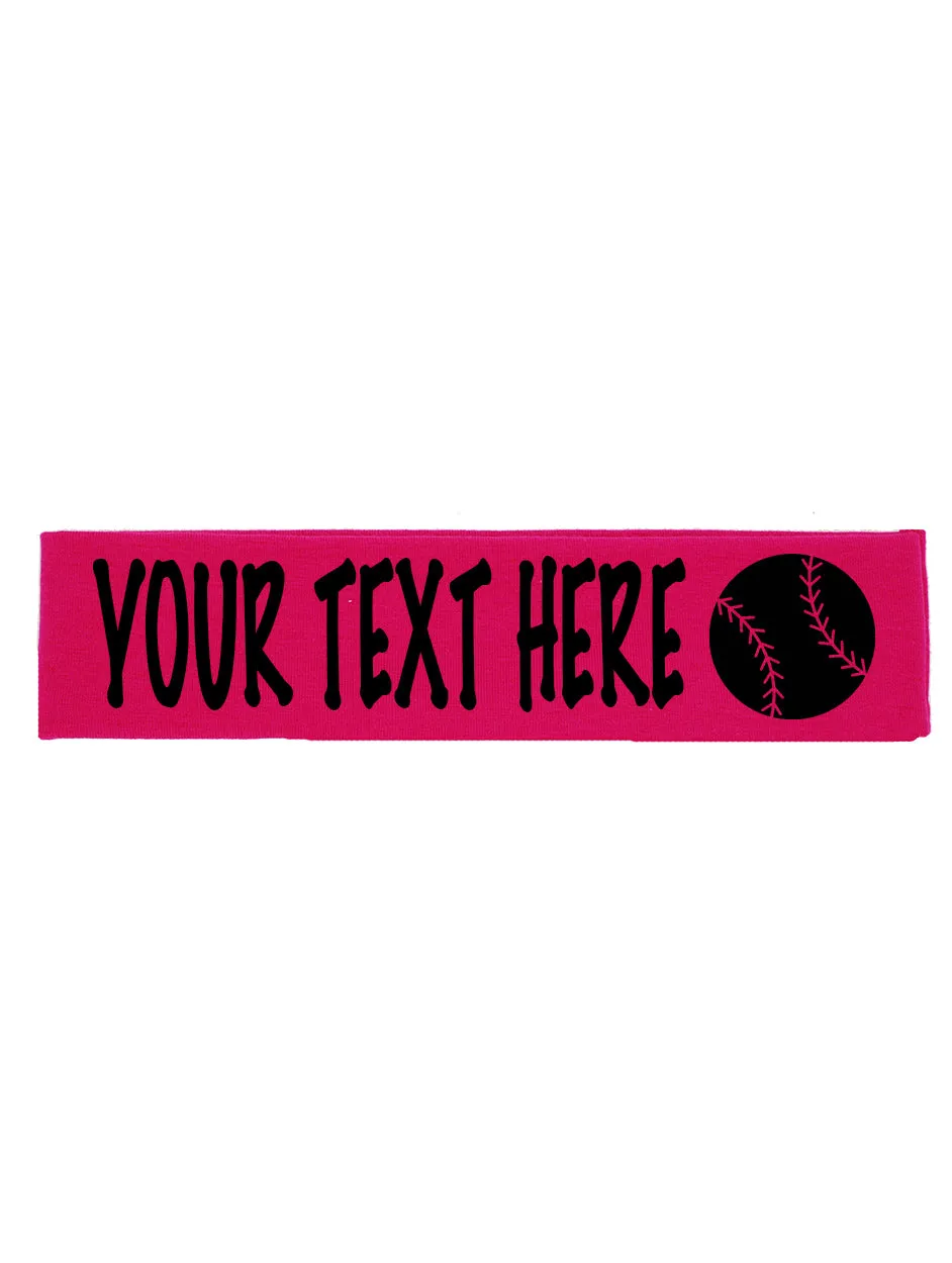 Custom BASEBALL / SOFTBALL Cotton Headband - Flat (Non Sparkle) Letters!