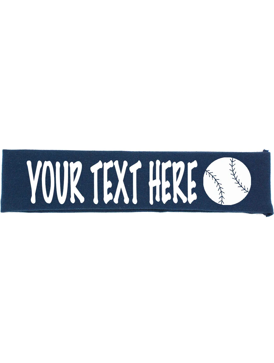 Custom BASEBALL / SOFTBALL Cotton Headband - Flat (Non Sparkle) Letters!