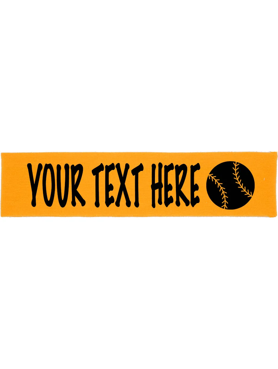 Custom BASEBALL / SOFTBALL Cotton Headband - Flat (Non Sparkle) Letters!