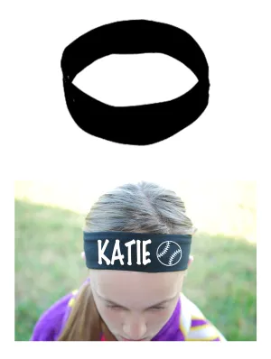 Custom BASEBALL / SOFTBALL Cotton Headband - Flat (Non Sparkle) Letters!