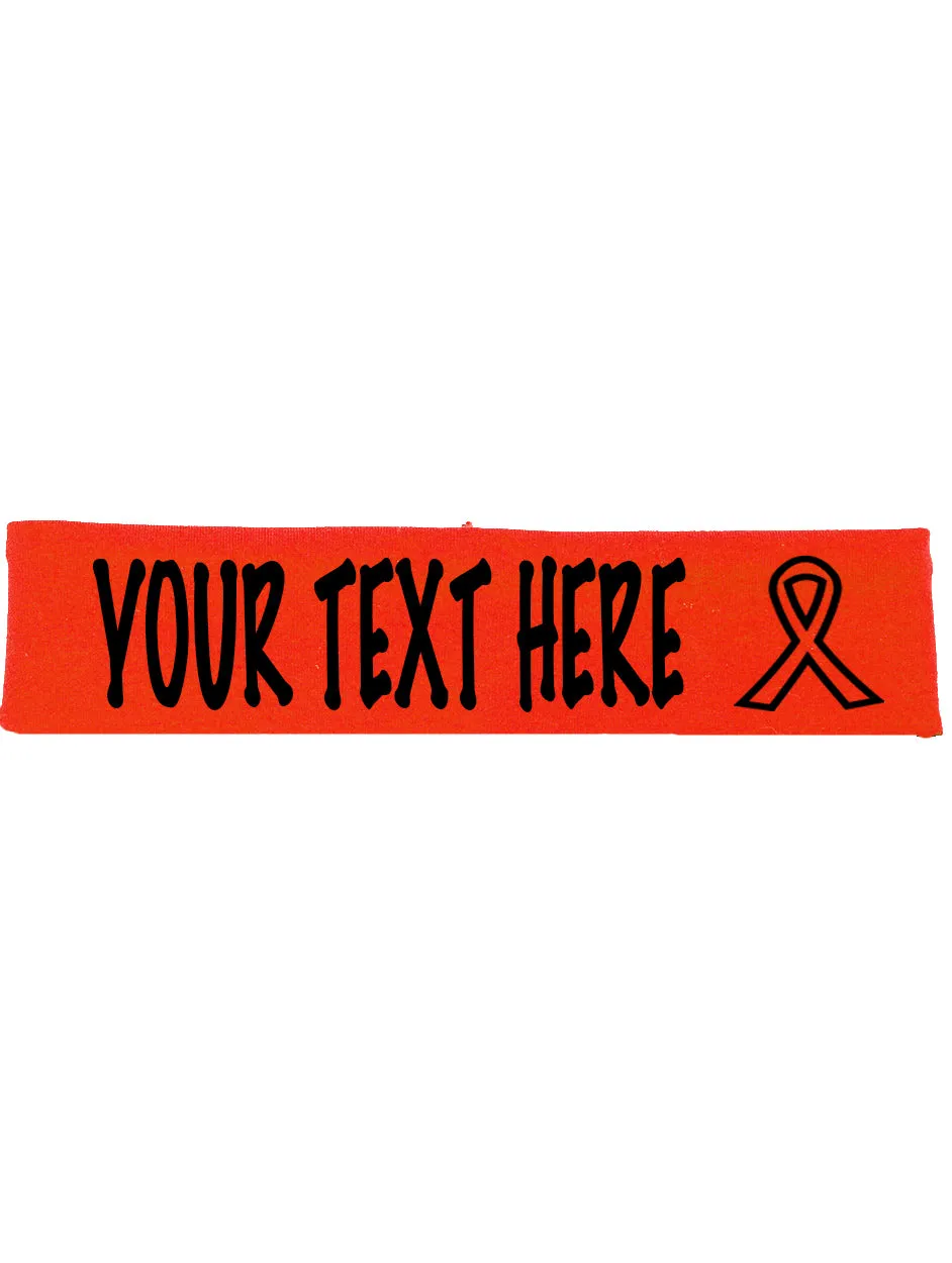 Custom Cancer Awareness Ribbon Headband - Flat (Non Sparkle) Letters!