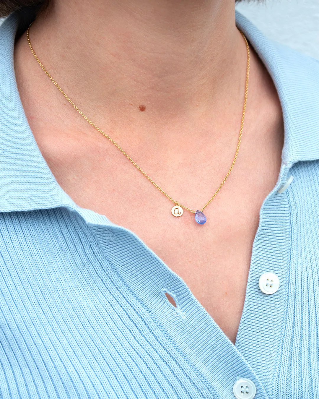 Custom - Letters & Gemstone Necklace