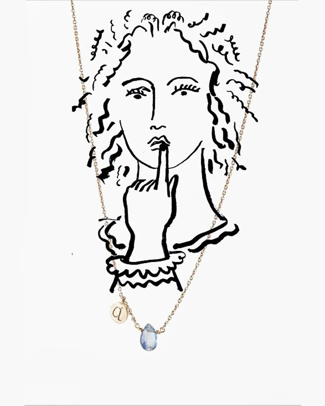 Custom - Letters & Gemstone Necklace