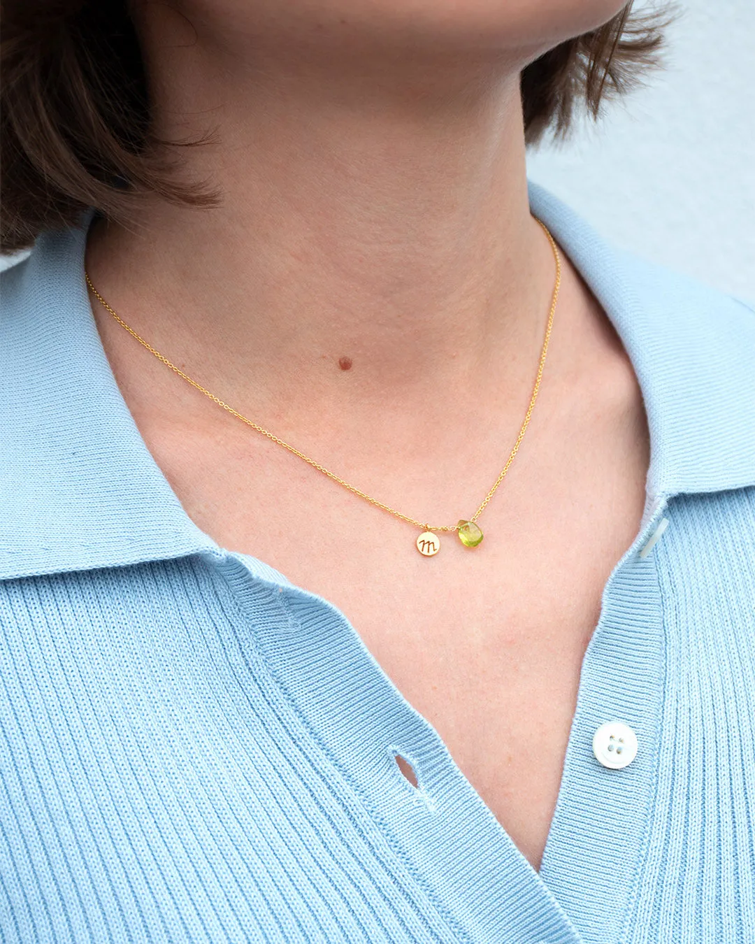 Custom - Letters & Gemstone Necklace