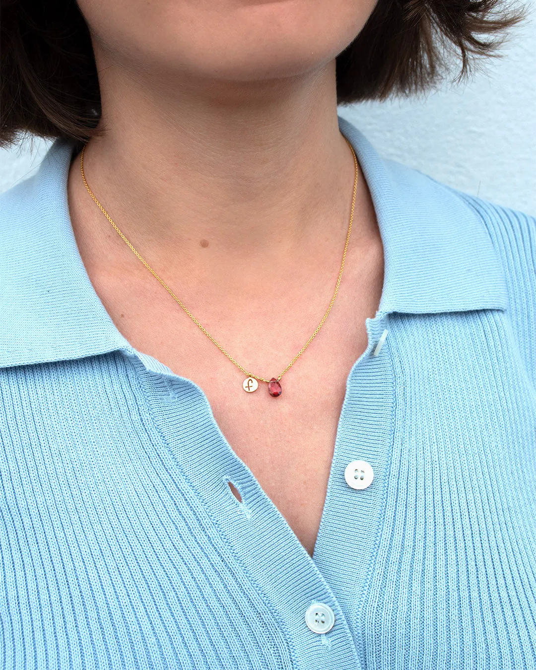 Custom - Letters & Gemstone Necklace