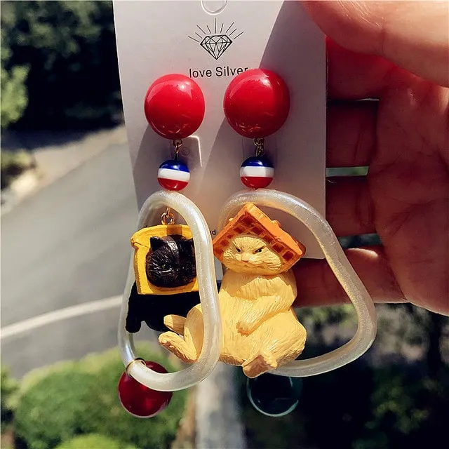 Cute Cat Exaggerated Earrings