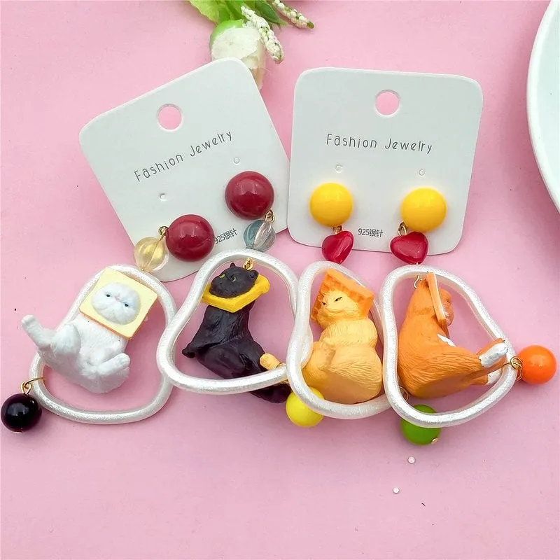 Cute Cat Exaggerated Earrings