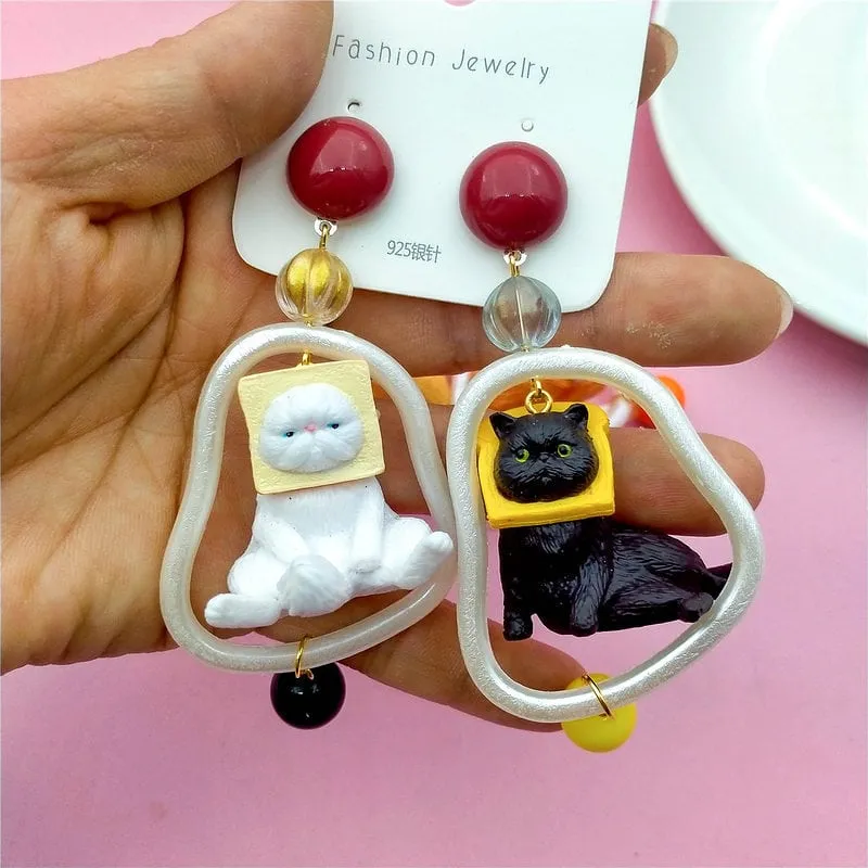 Cute Cat Exaggerated Earrings