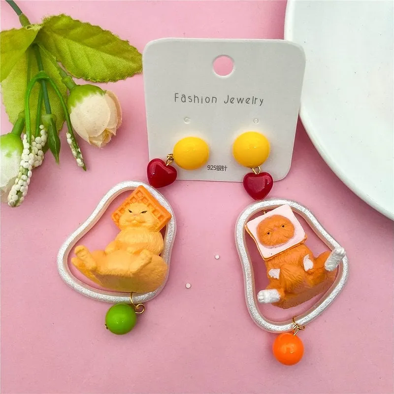 Cute Cat Exaggerated Earrings