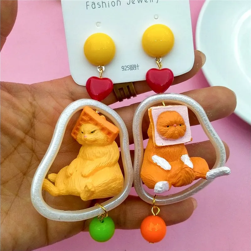 Cute Cat Exaggerated Earrings