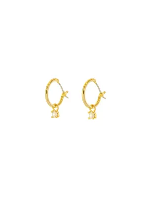 CZ Dangle Pincatch Hoops