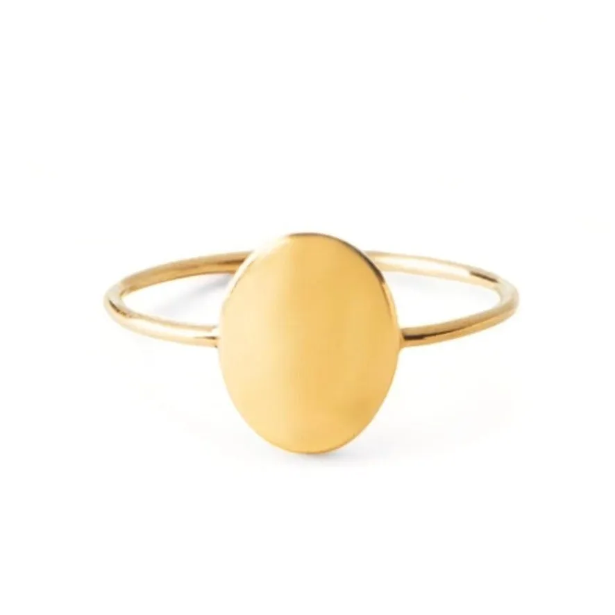 Dainty Personalized Oval Signet Name Ring